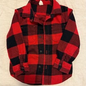 GAP Buffalo Plaid Red and Black Flannel Shirt